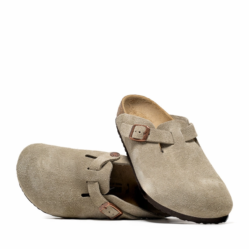 Dressed Down High   Quality Birkenstock Boston Suede (PS) - Taupe