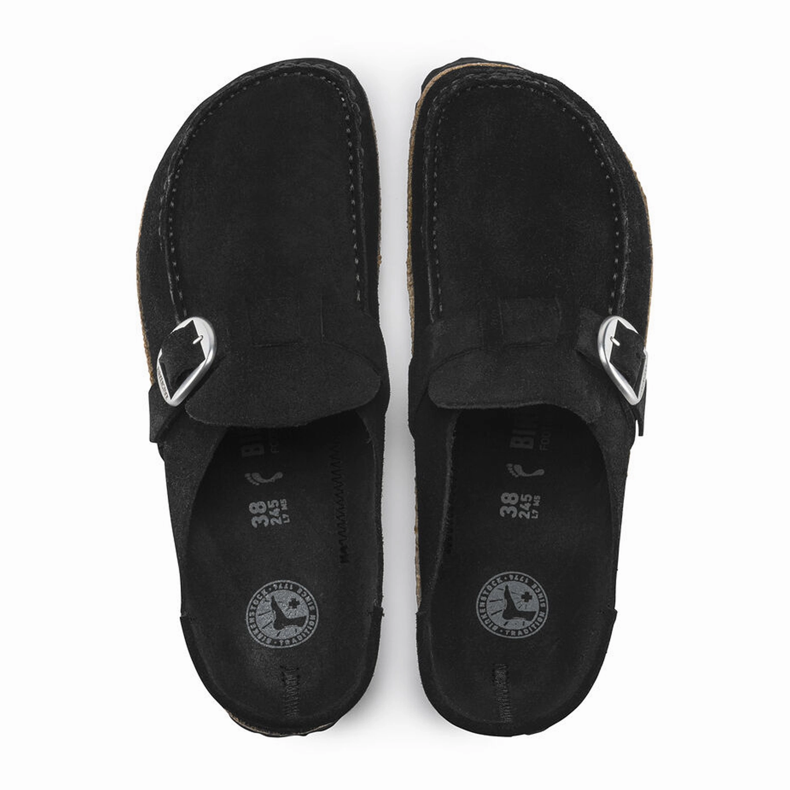 Birkenstock Buckley Narrow Clog (Women) - Black Suede Pure Sprint Versatile Fit