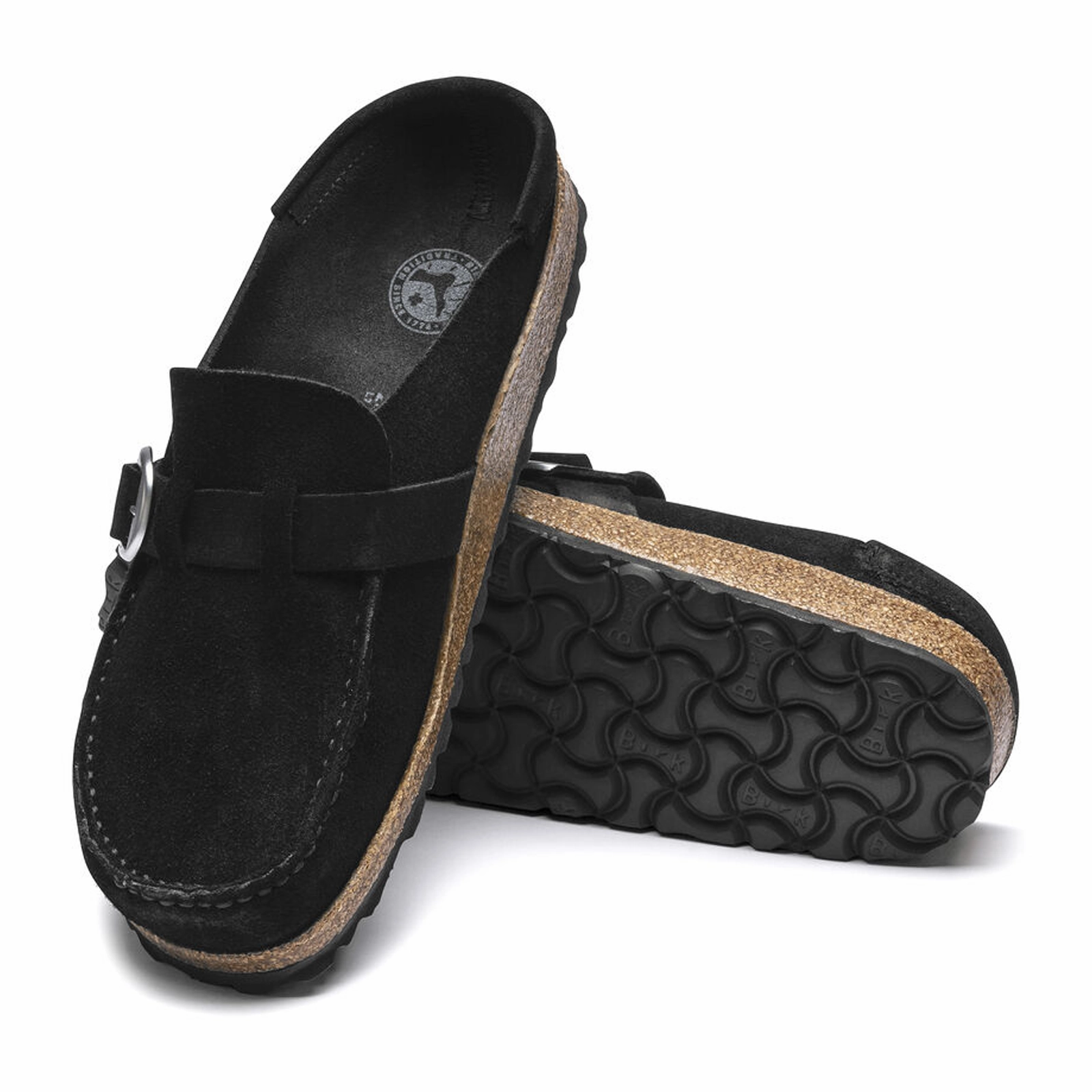 Birkenstock Buckley Narrow Clog (Women) - Black Suede Comfortable Padding Heel Sure