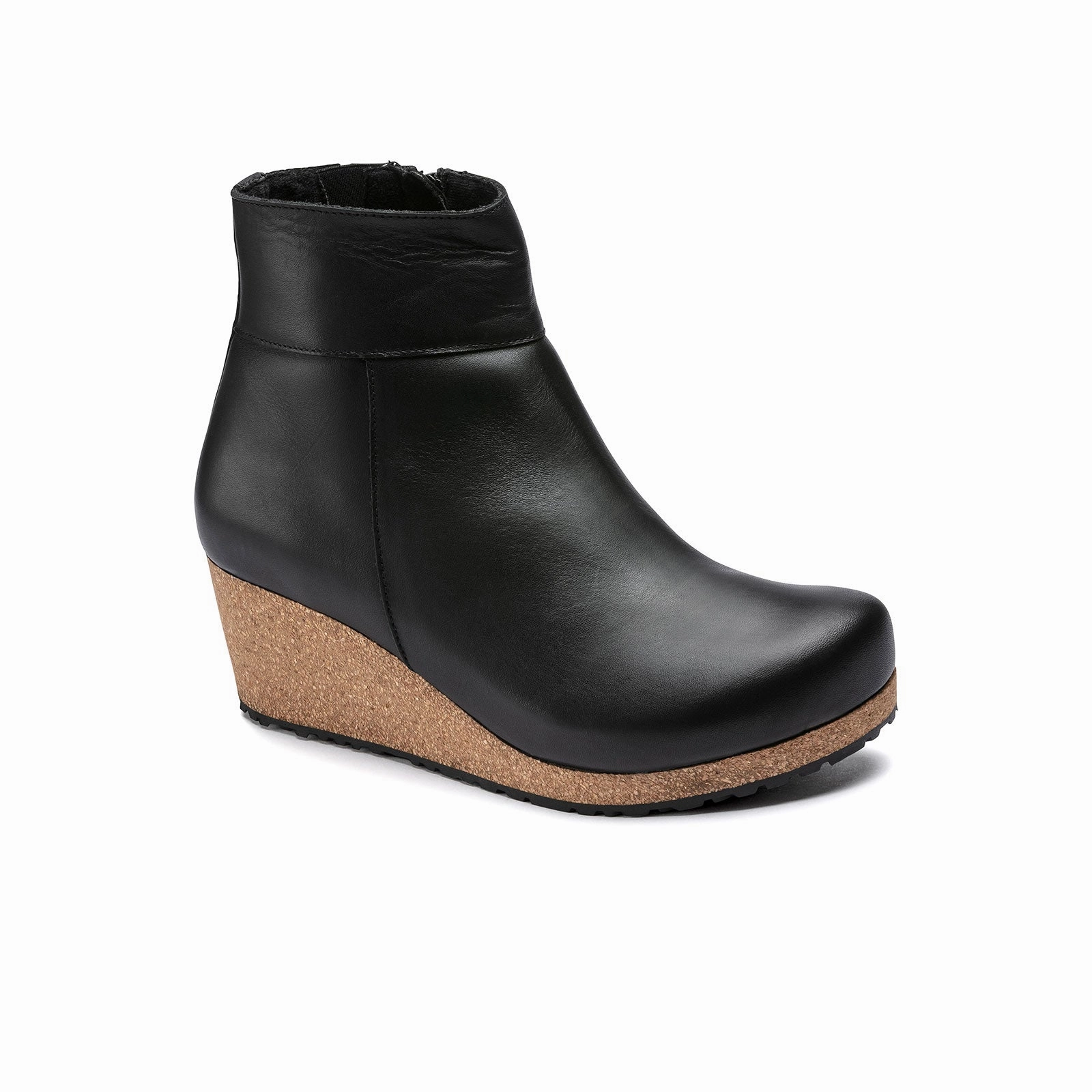 Birkenstock Ebba Narrow Wedge Boot (Women) - Black Leather flexible shoes Neat Path Lane