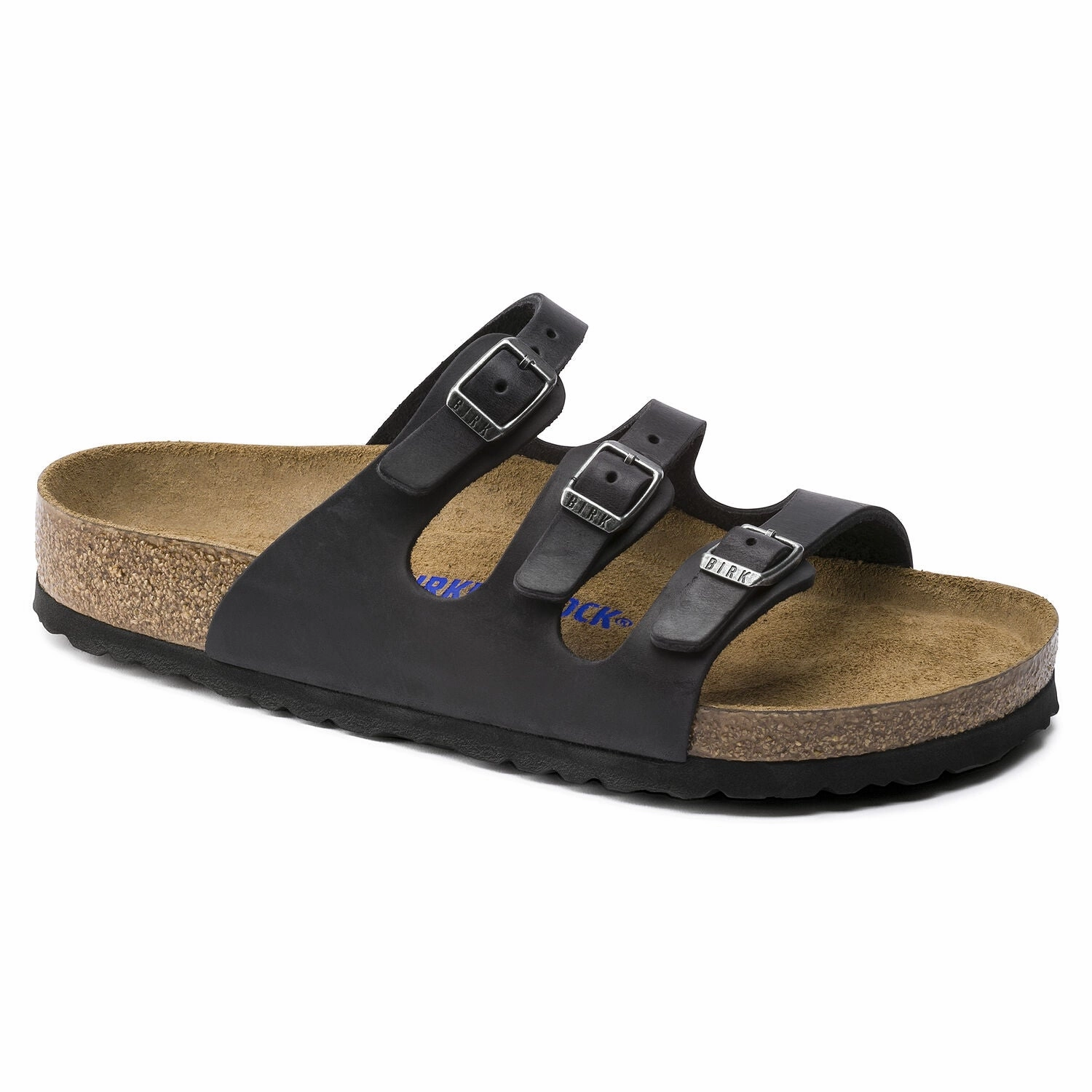 Birkenstock Florida Soft Footbed Black Oiled Leather Step In Comfort Anti - stress