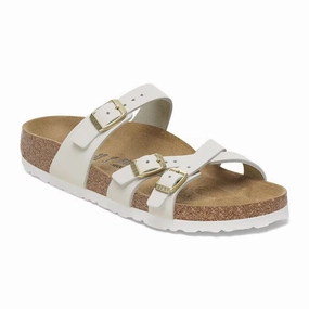 Chill Fit Shoes Waterproof Material Birkenstock Franca Slide Sandal (Women) - Antique White Nubuck