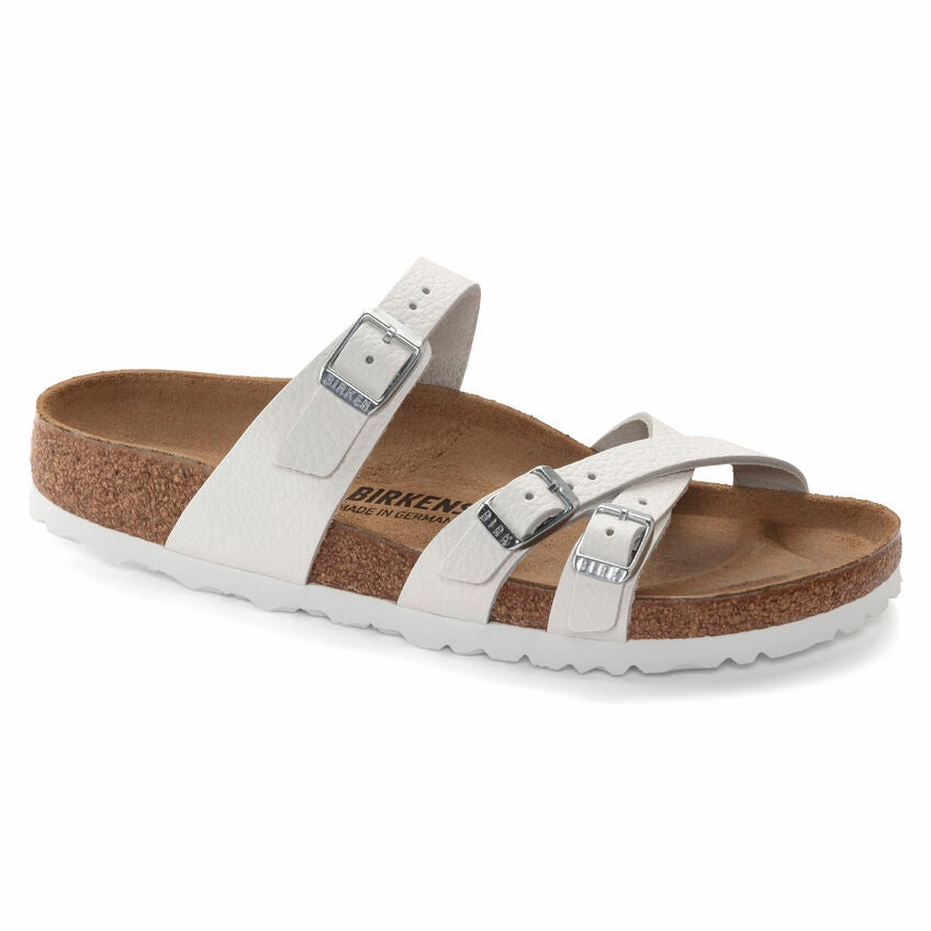 Seamless Knit Construction Durable Sole Birkenstock Franca White Leather