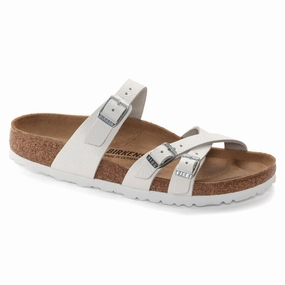 Birkenstock Franca White Leather Stability Enhancements Strategic Ventilation Ports