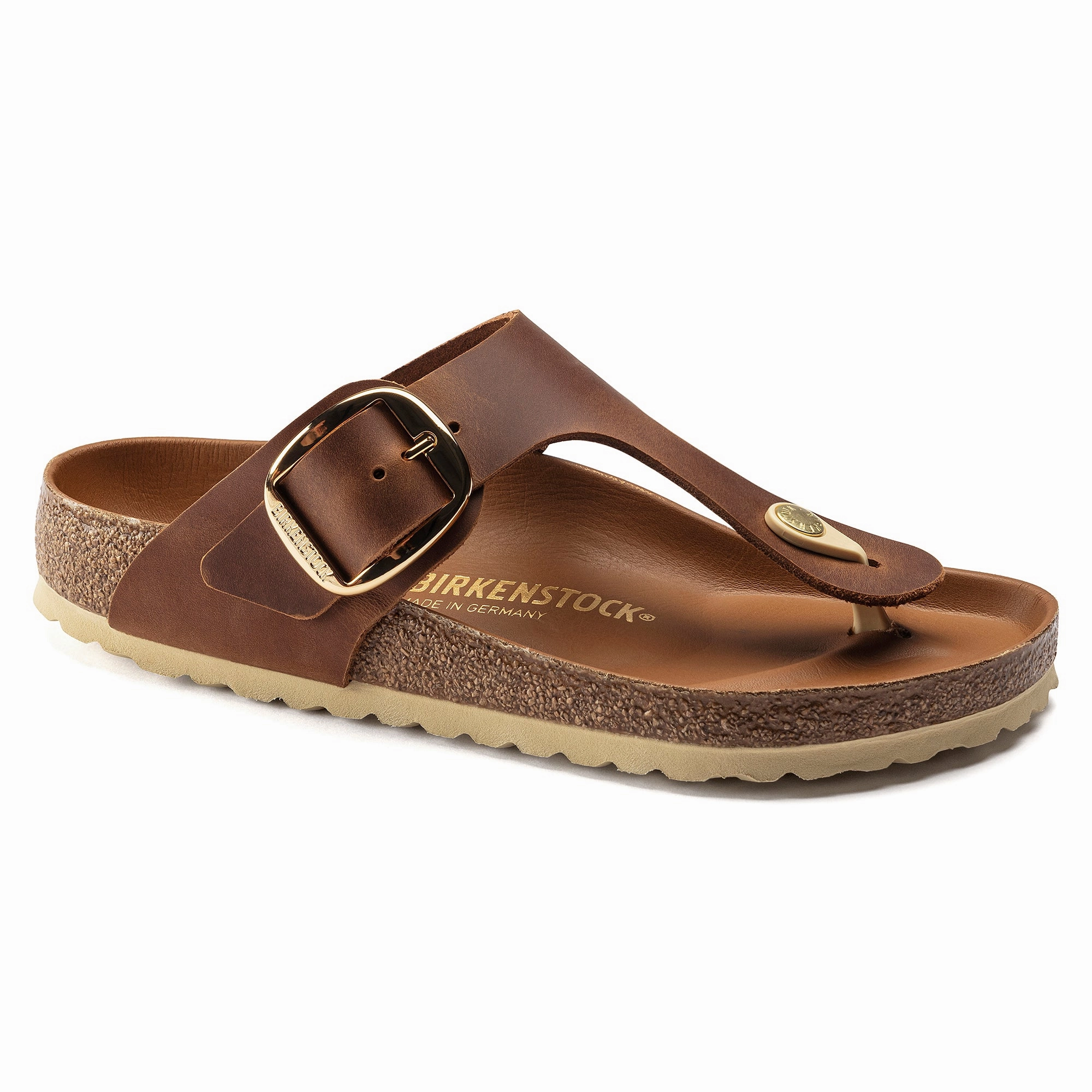 Birkenstock Gizeh Big Buckle Cognac Shock Dispersing Heel gym running shoes