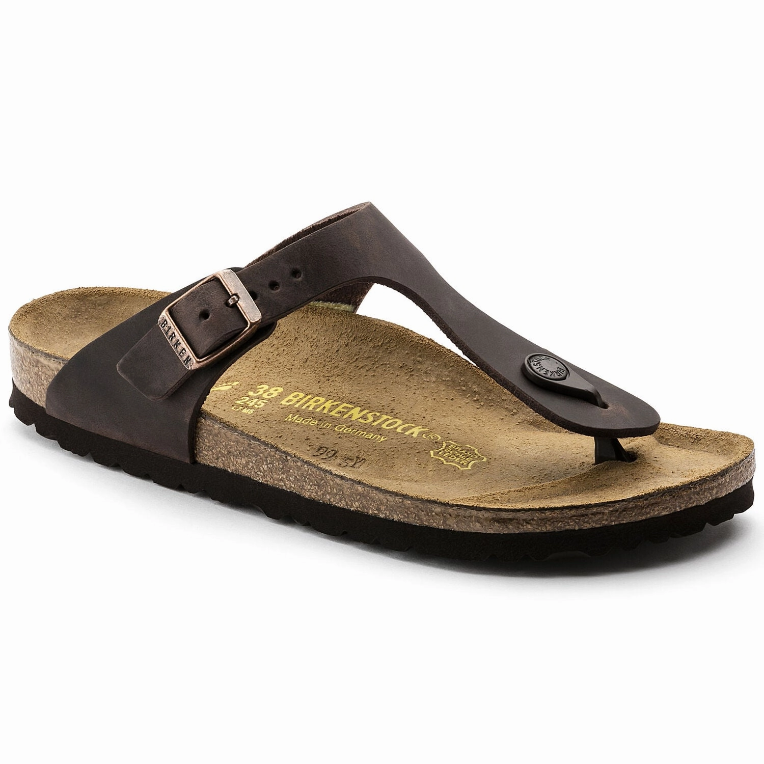 Reflective Trim non - slip surface Birkenstock Gizeh Habana Oiled Leather