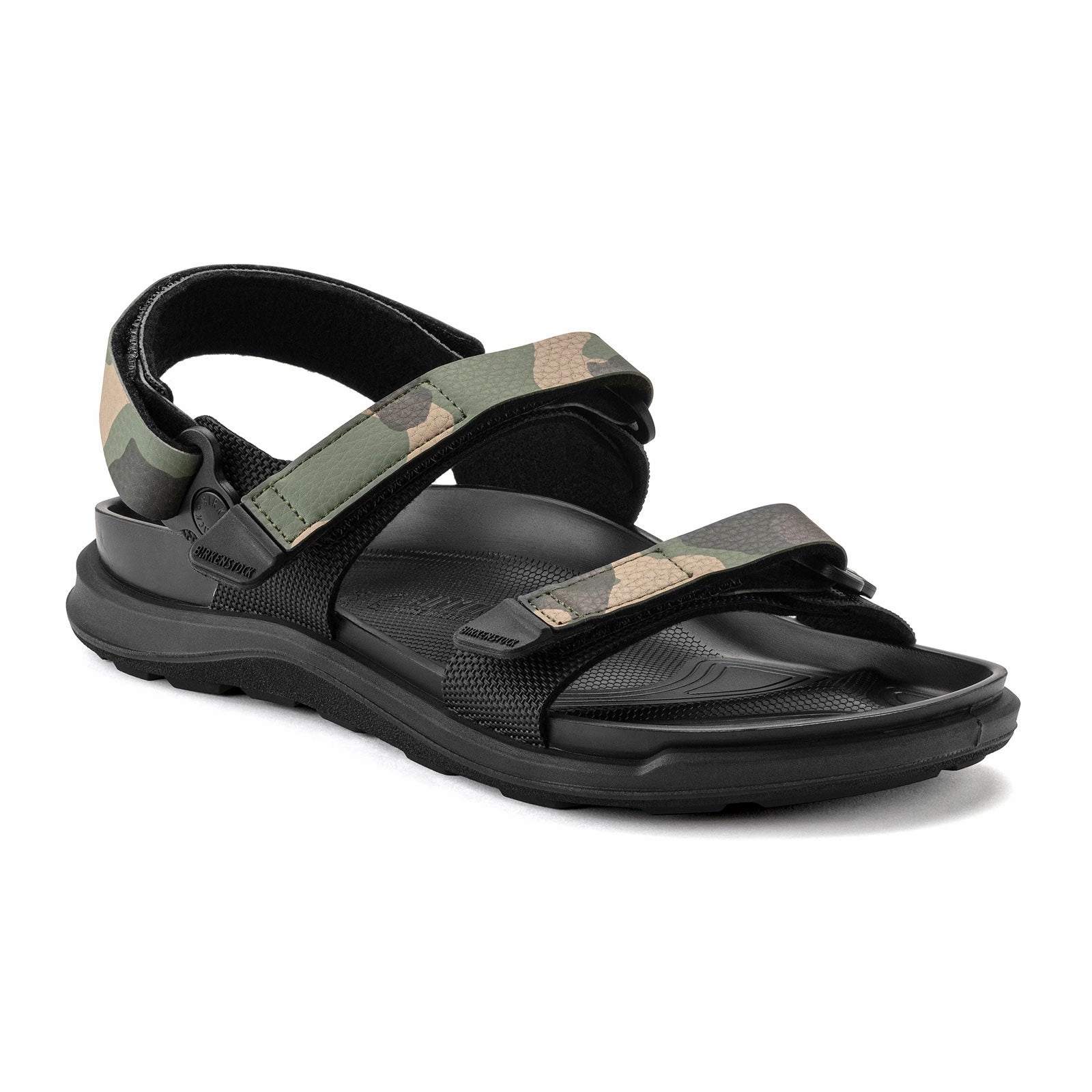 Reinforced Seams Birkenstock Kalahari Backstrap Sandal (Women) - Black/Camo Birko-Flor Futura