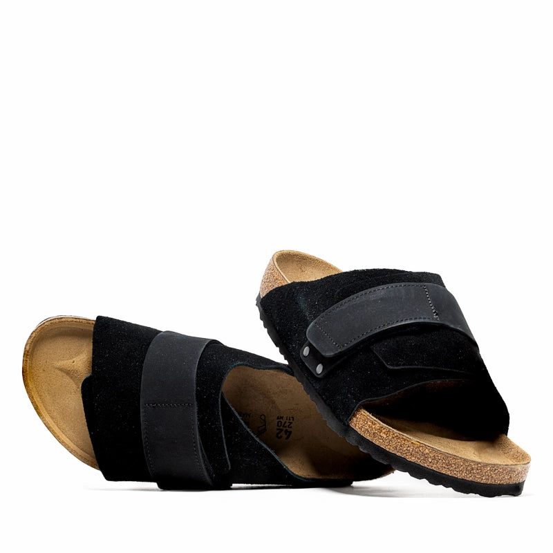 Birkenstock Kyoto Suede - Black Way Firm Breathable Material