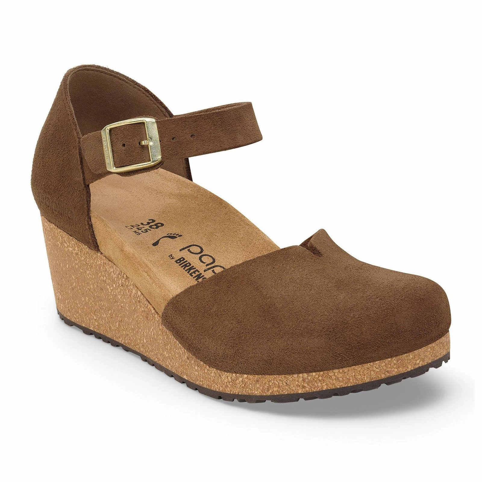 Executive Style Birkenstock Mary Wedge Sandal (Women) - Dark Tea Suede