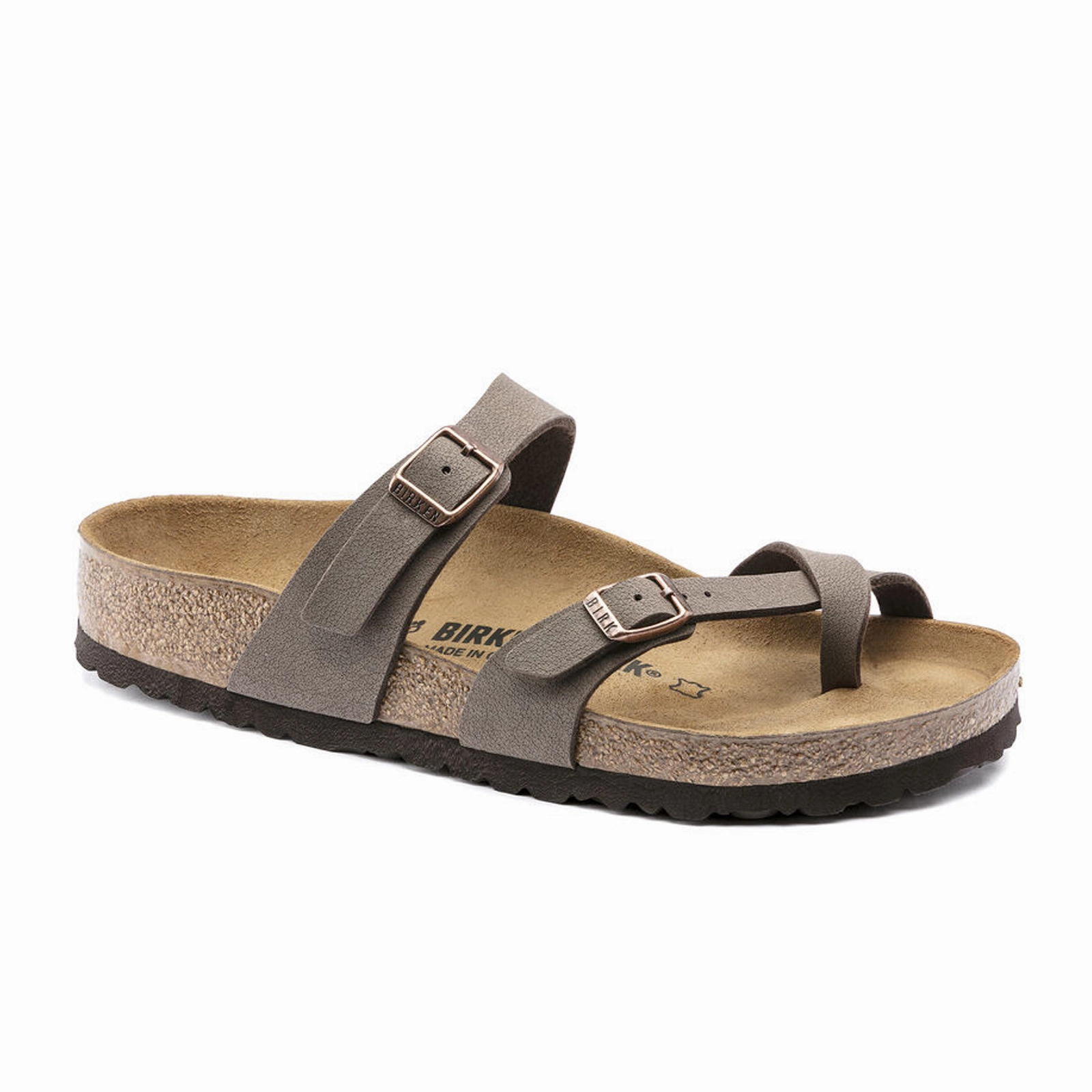 Birkenstock Mayari Narrow Sandal (Women) - Mocha Birkibuc Easygoing Shoes Anti Bacterial Treatment