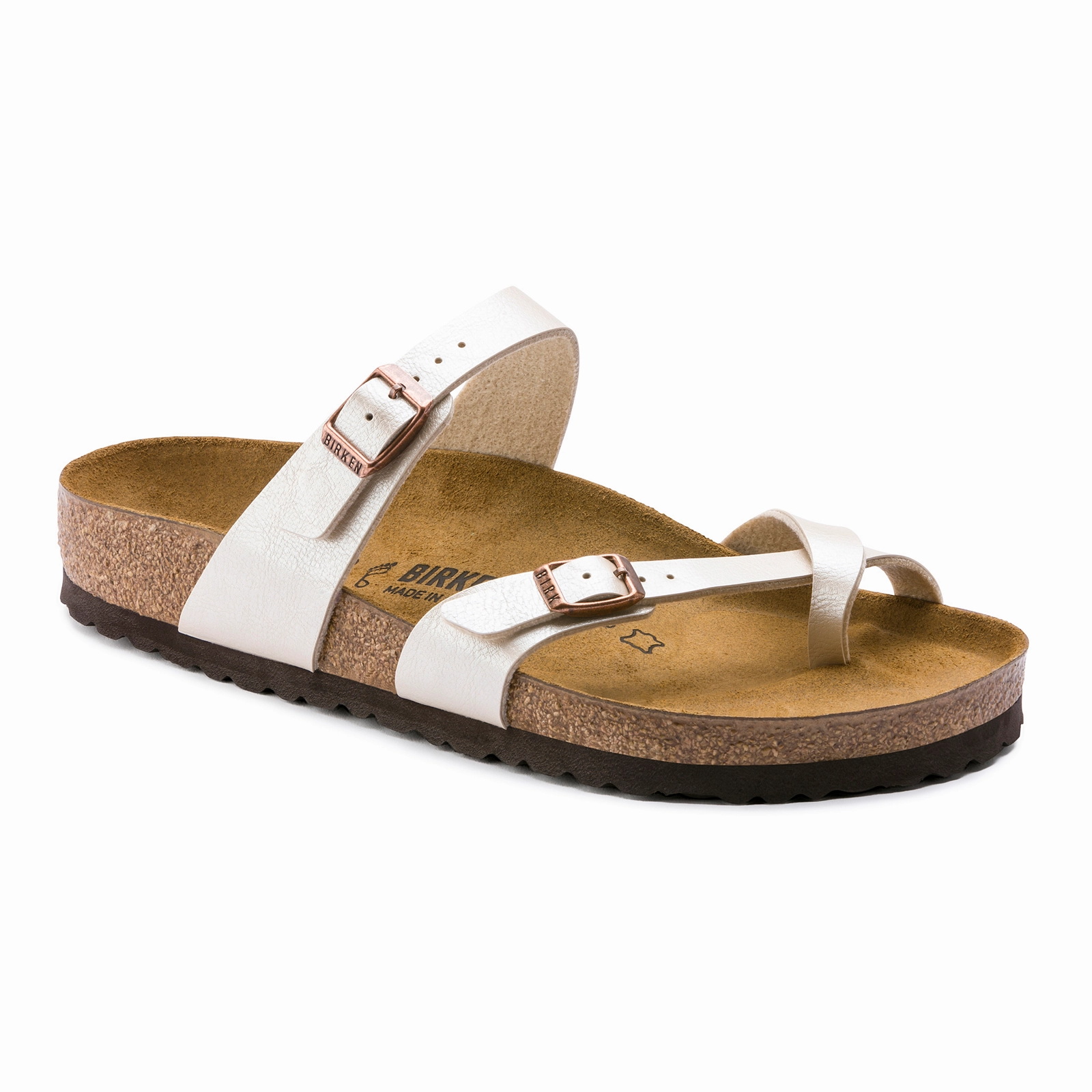 TractionOutsole removable insoles Birkenstock Mayari Sandal (Women) - Graceful Pearl White Birko-Flor