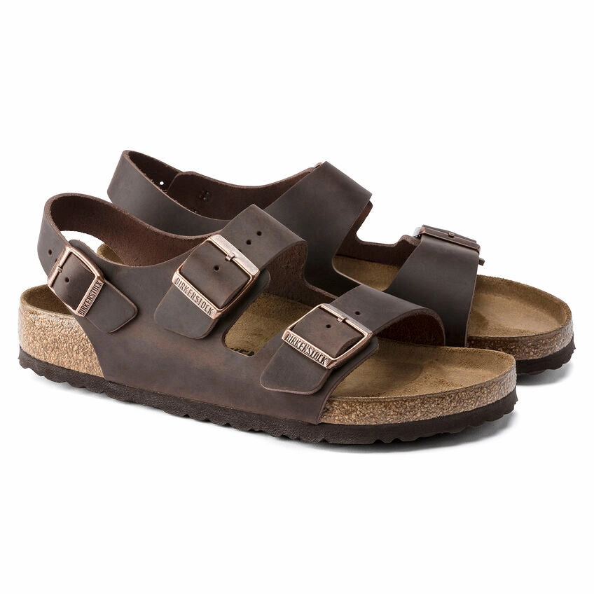 Birkenstock Milano Habana Oiled Leather Stable Landing Platform