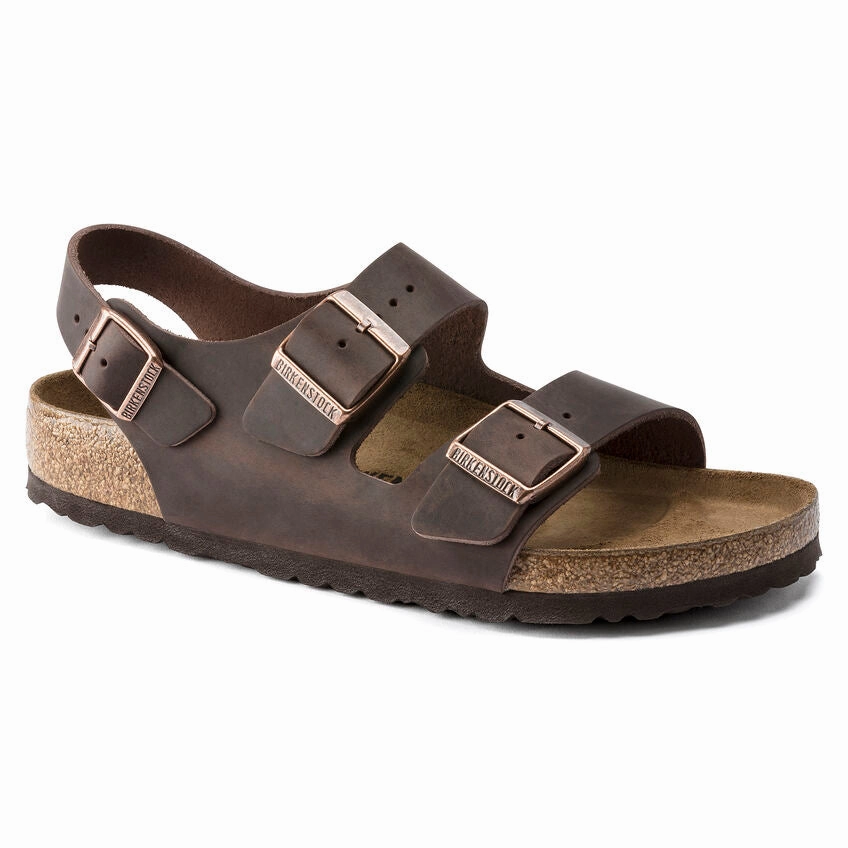 Stride Optimized Geometry Birkenstock Milano Habana Oiled Leather