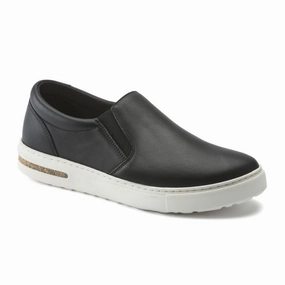 Elegant Footwear Birkenstock Oswego Slip On Sneaker (Men) - Black Leather