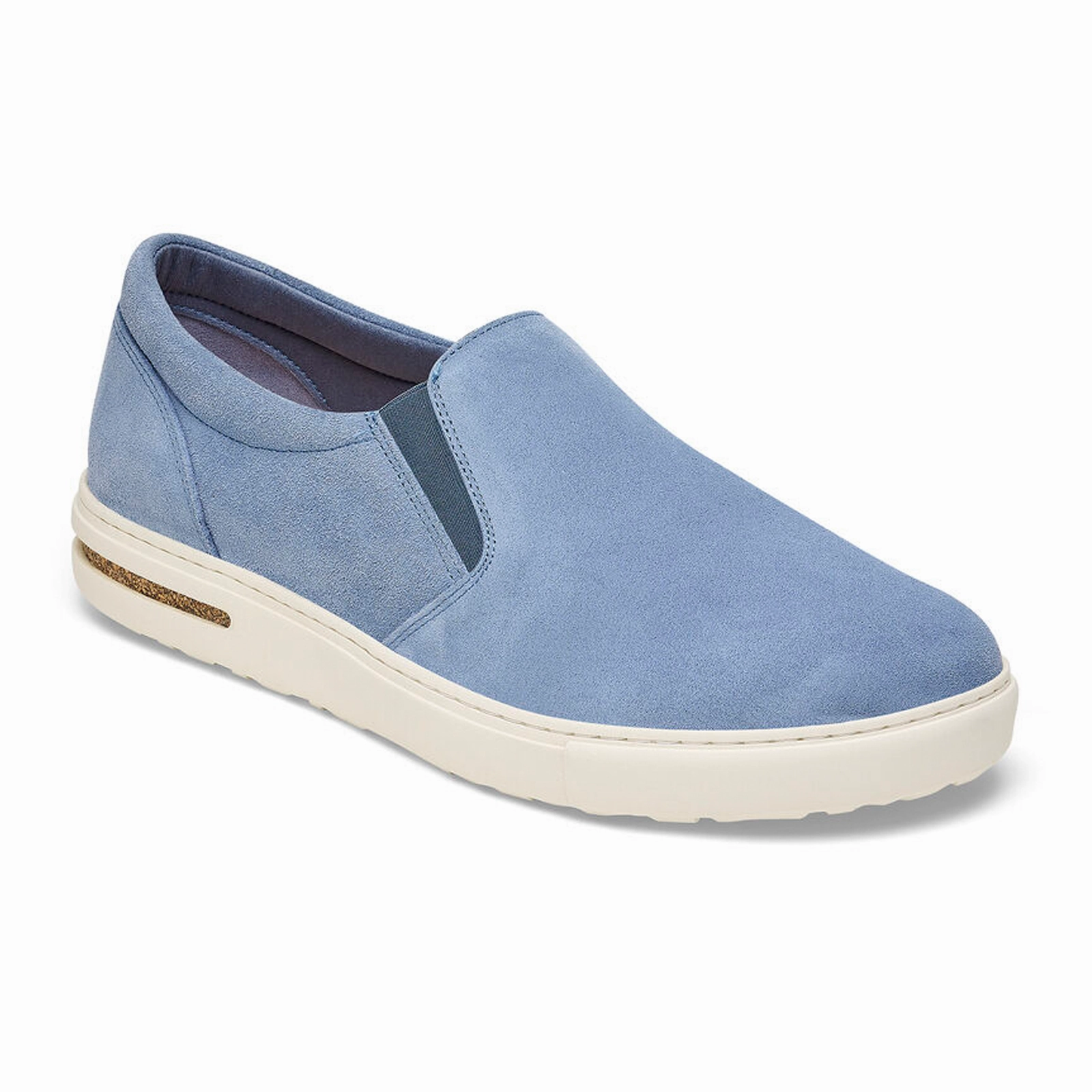 Birkenstock Oswego Slip On Sneaker (Men) - Elemental Blue Suede Wood Path Neat Steps