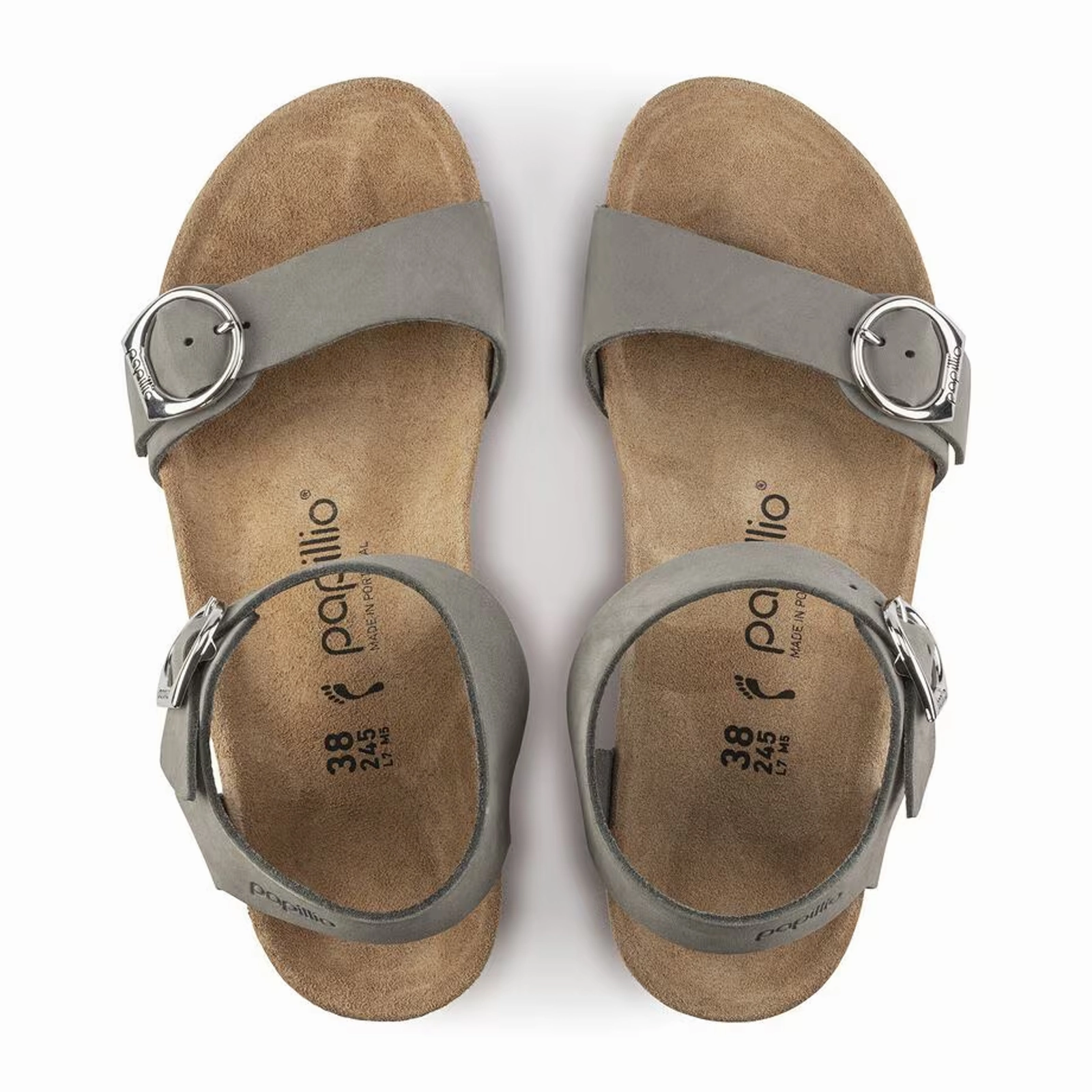 Anti slip technology Soft Heel Birkenstock Soley Ring-Buckle Narrow Wedge Sandal (Women) - Dove Gray Nubuck