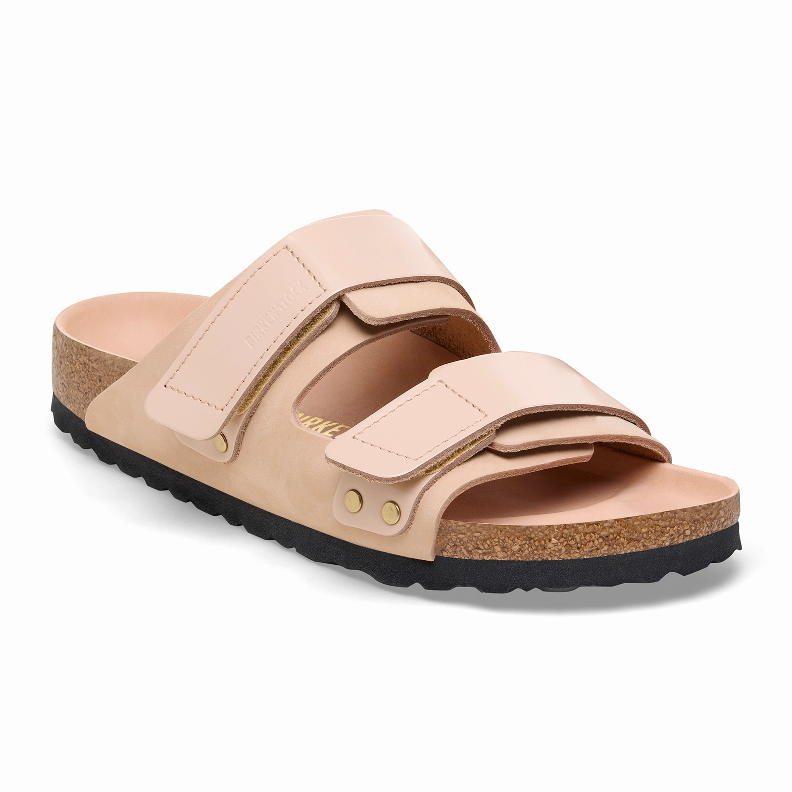 Birkenstock Uji Hex Narrow Slide Sandal (Women) - High Shine New Beige Nubuck Durable Rubber Stylish Fit