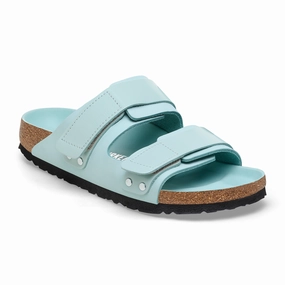 Easy Walk Sandals Canvas Material Birkenstock Uji Hex Narrow Slide Sandal (Women) - High Shine Surf Green Nubuck