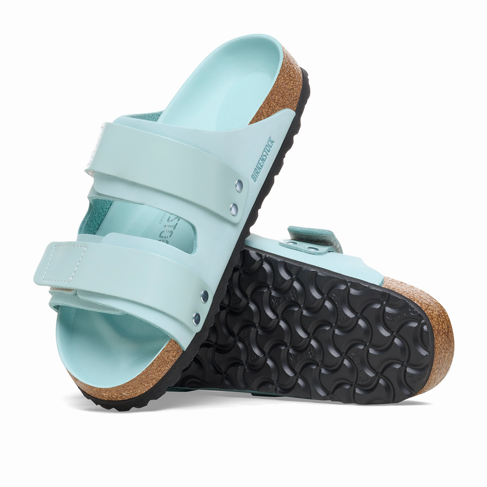 Birkenstock Uji Hex Narrow Slide Sandal (Women) - High Shine Surf Green Nubuck Excellent Performance flexible shoes