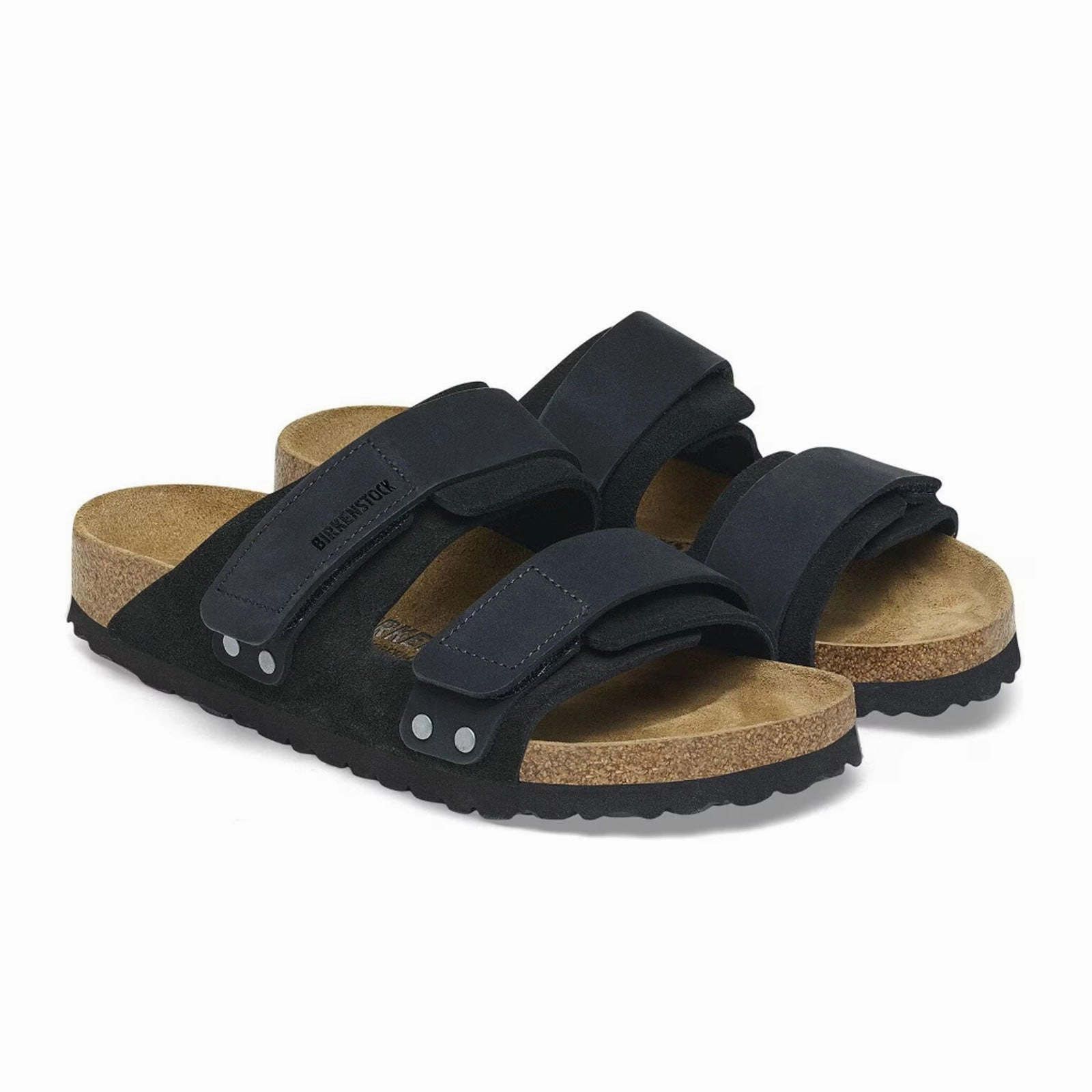 Weekend Pace Birkenstock Uji Slide Sandal (Men) - Black Suede/Black Nubuck