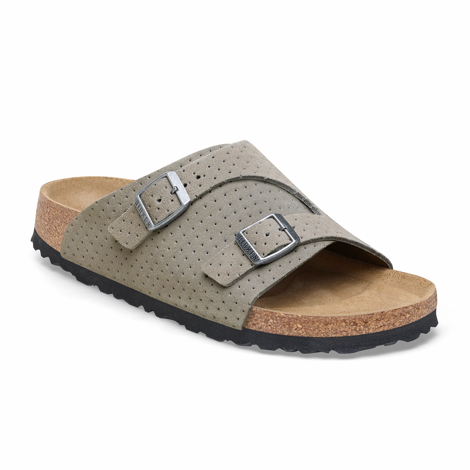 Birkenstock Zurich Slide Sandal (Unisex) - Dotted Stone Coin Suede Stylish and Comfortable Walking