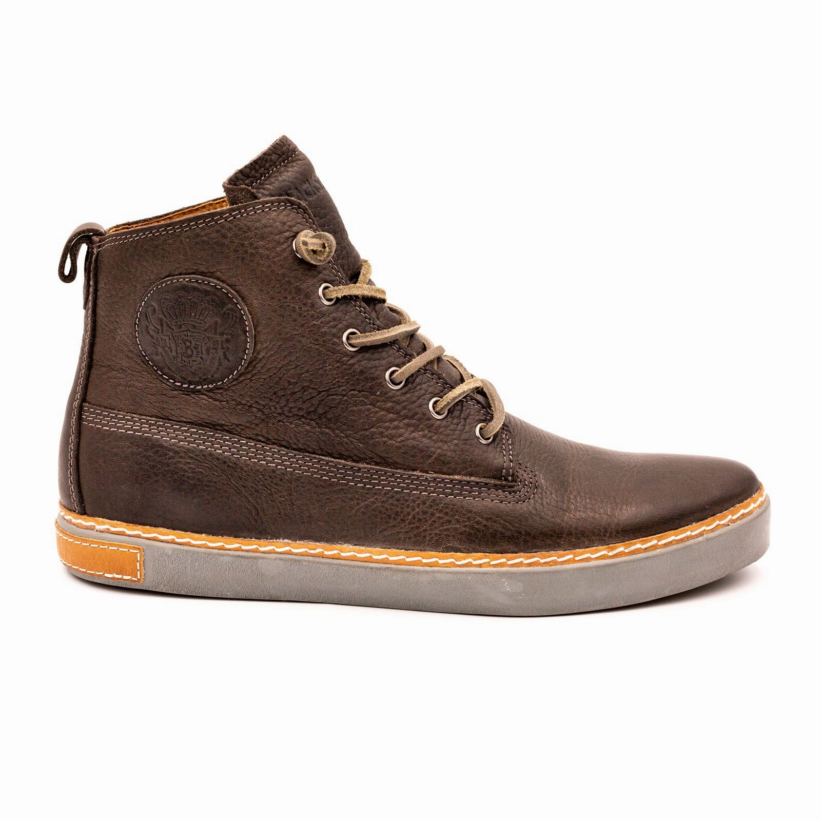 Blackstone AM02 LW High Top Sneaker (Men) - Charcoal Effortless Leather Slip-ons Even Step