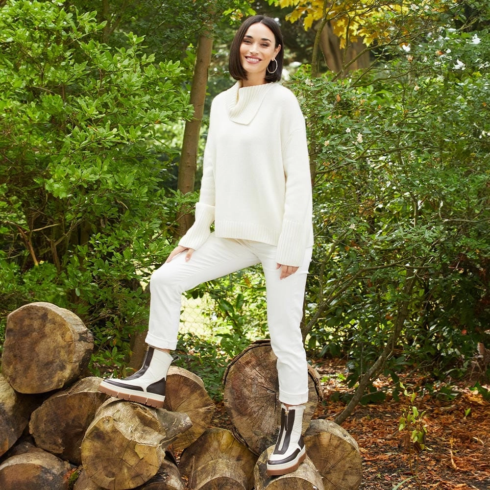 TPU Outsole Blizzard: Chocolate & Cream Leather & Shearling