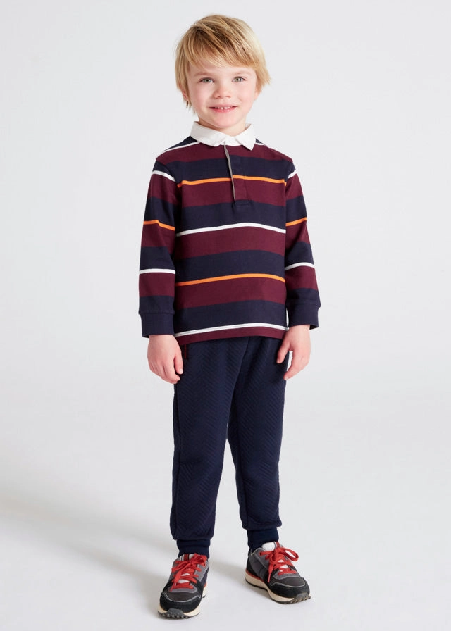 Hypoallergenic kids' clothes Mayoral 4581-002 Kids Fishbone Long Pants - Navy Blue