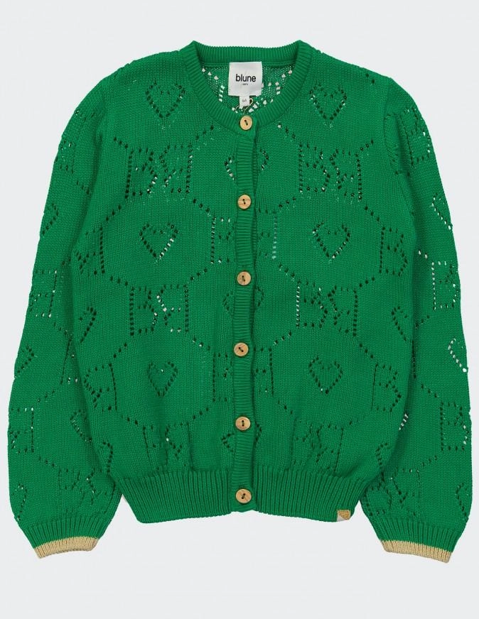 Blune - Kids Girl Coeur De Rocker Cardigan - Pomme Non - toxic