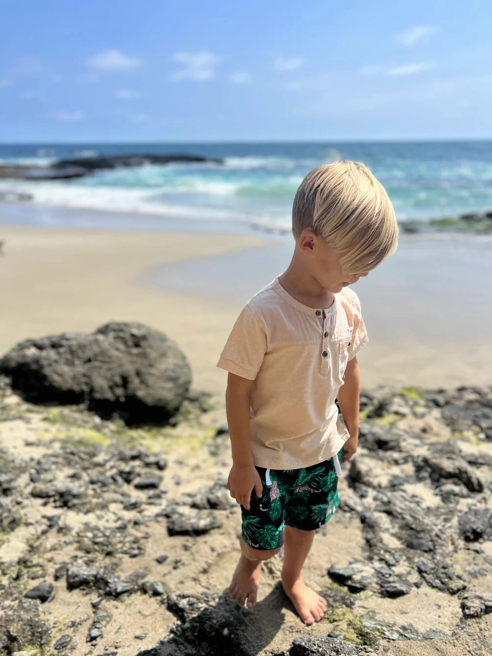 Hand washable kids' wear Boardwalk Cream Panelled Top