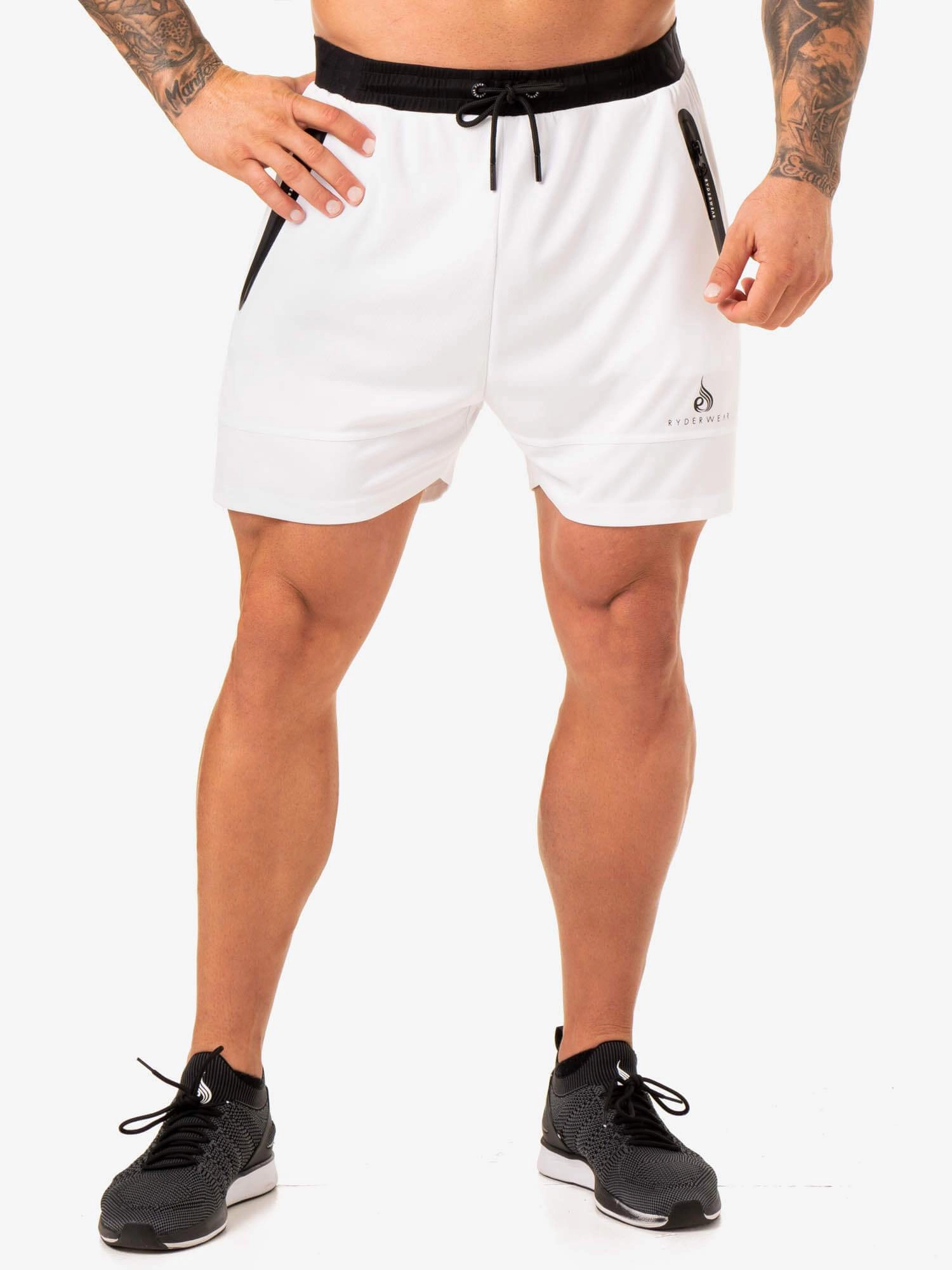 Abrasion Resistant Surface QuickDryTechnology Action Mesh Short - White