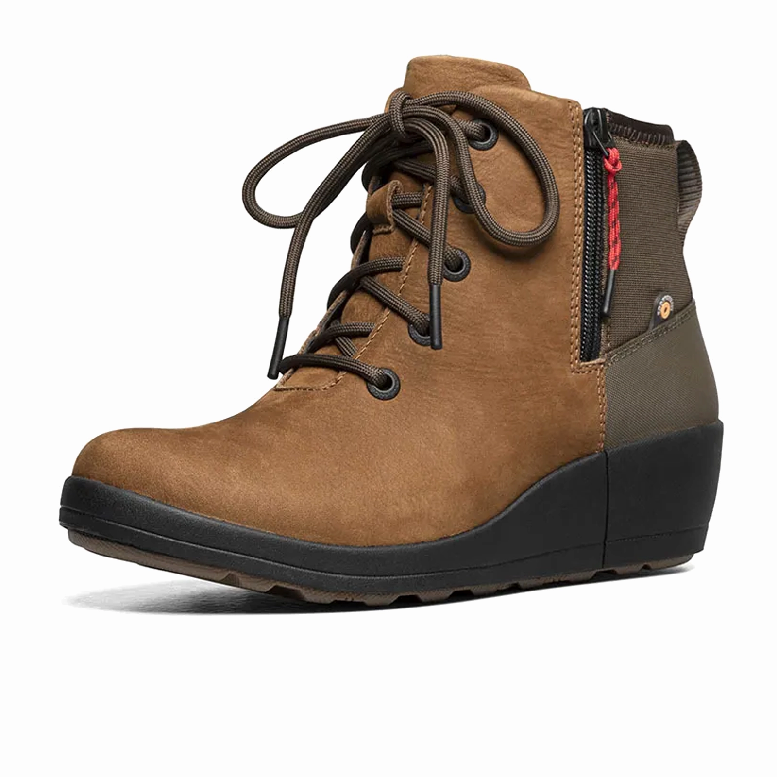 Step Smooth Bogs Vista Rugged Lace Waterproof Ankle Boot (Women) - Cognac Multi