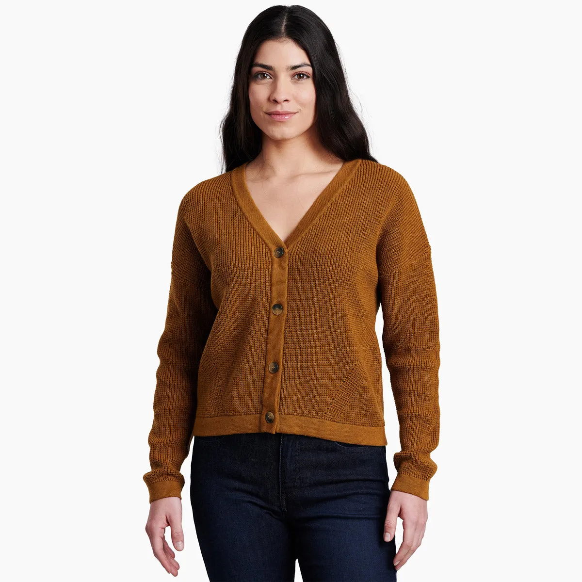 Women's Brynn Cardigan Sweater HeatPressedLogos ElasticTrimming