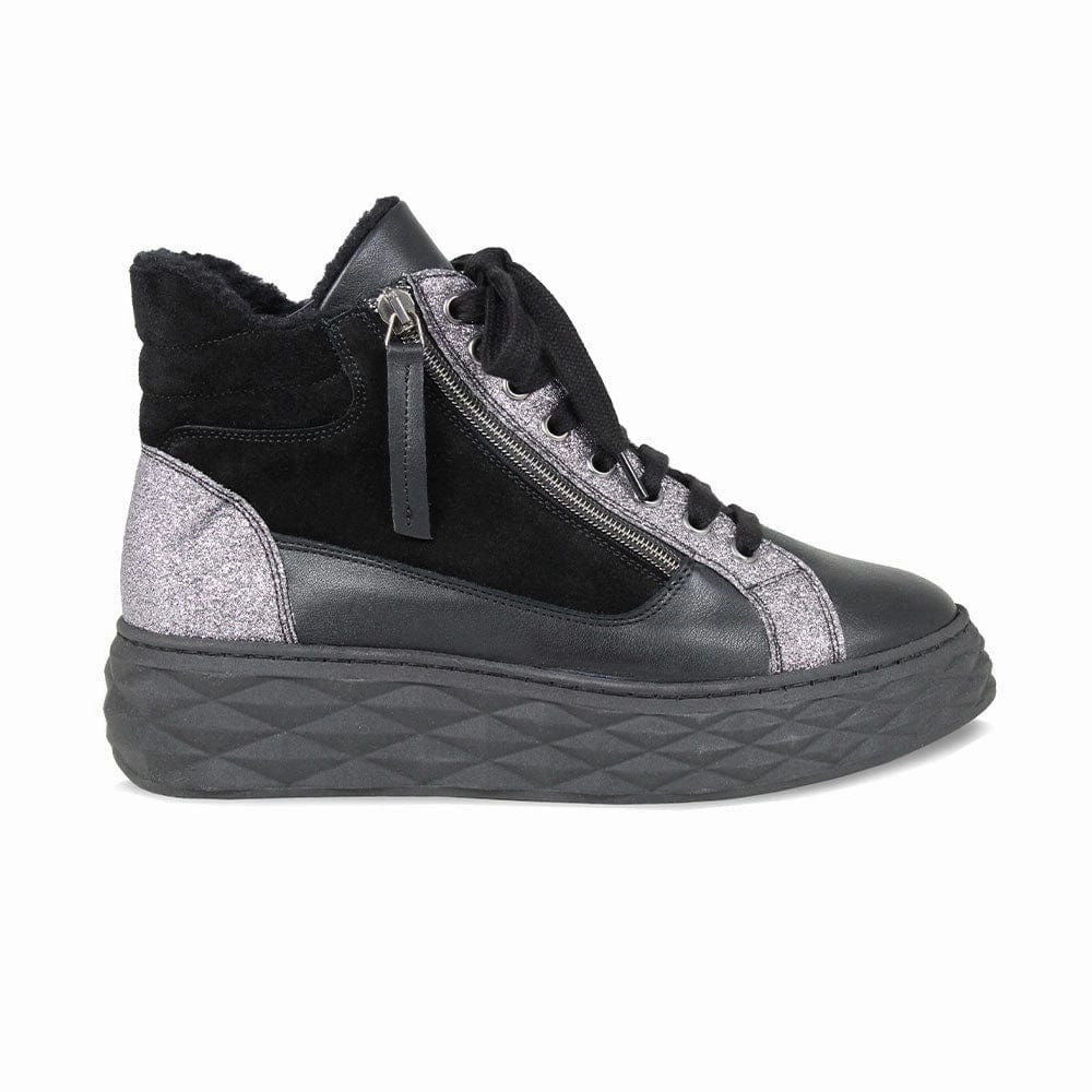 Parka Fur: Black Leather & Suede Balanced Step Breathable Support