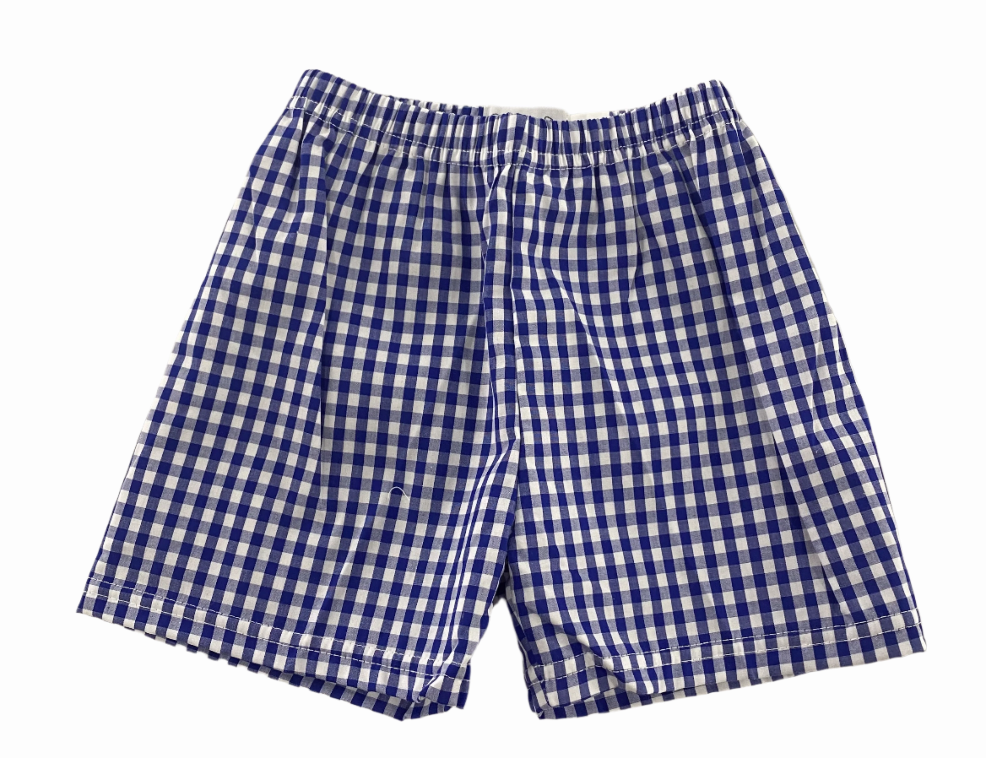 Innerwear Satin Boys Gingham Lined Short | Royal Blue
