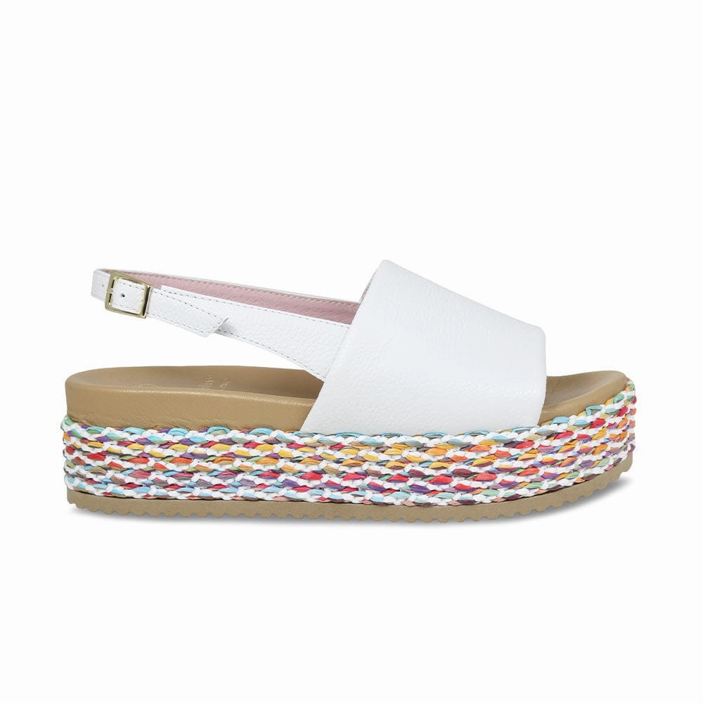 Playful Step City Easy Brandy: White Leather & Multi
