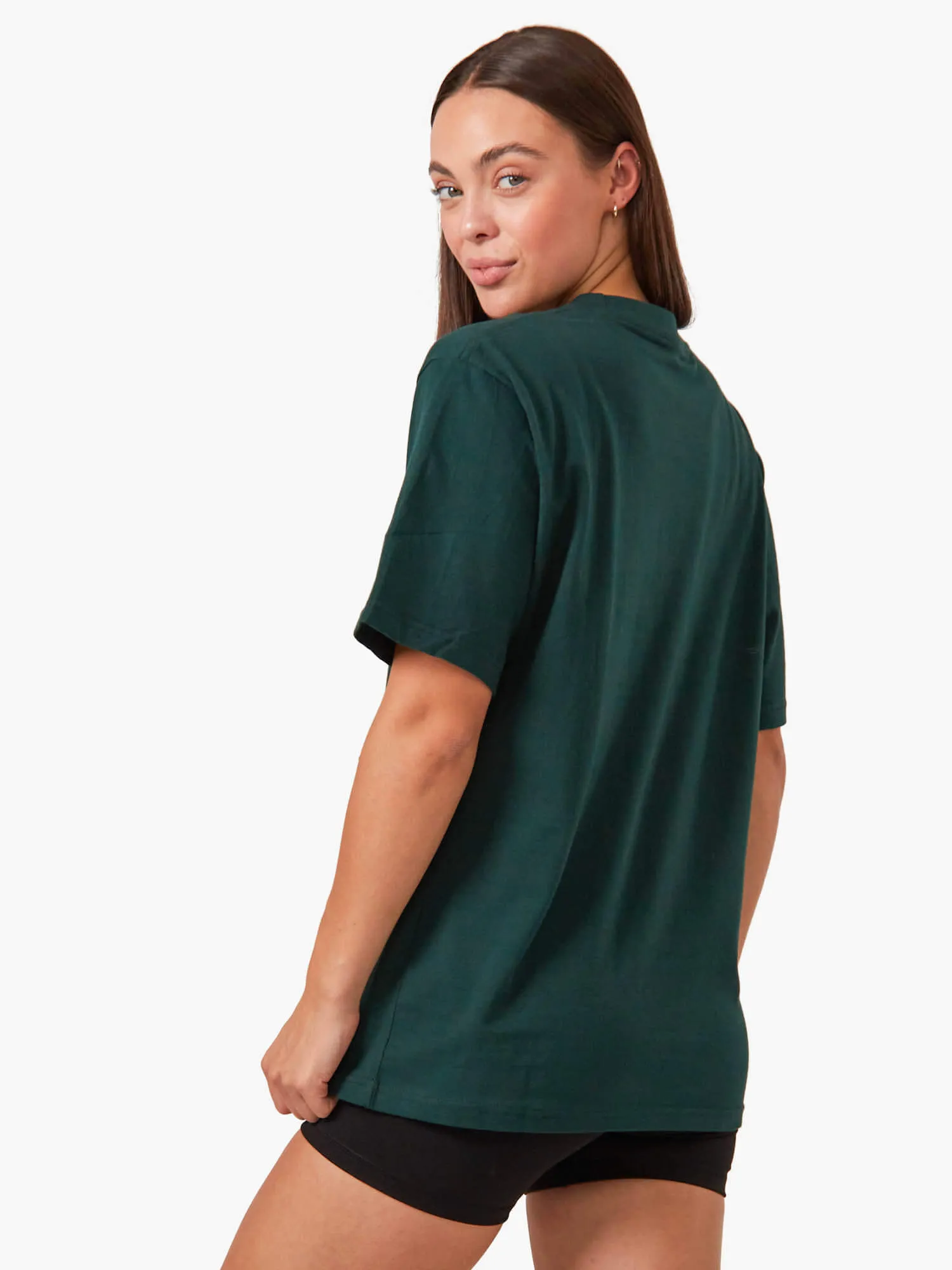 Oversized T-Shirt - Bottle Green Simple Yet Cozy Printed design