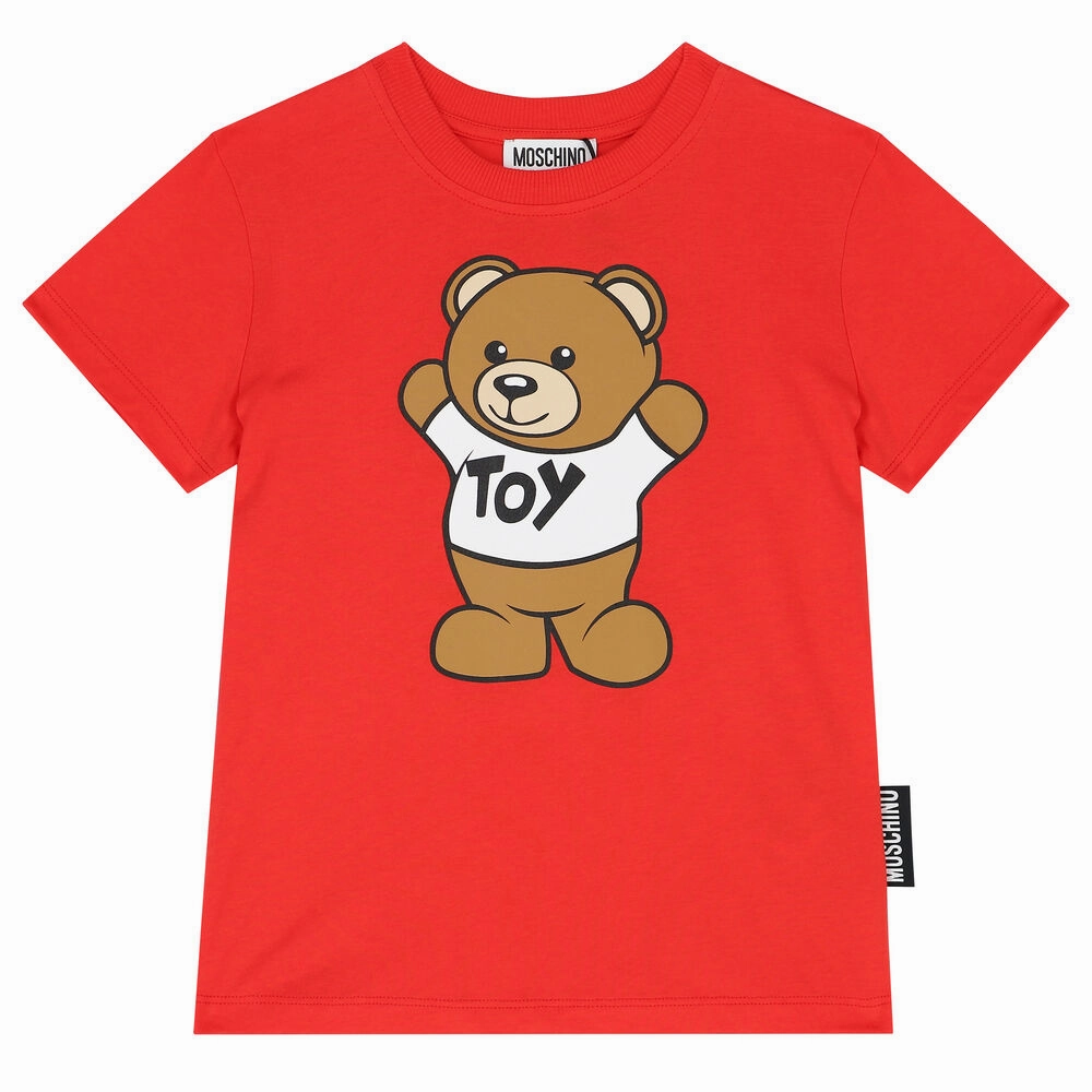 Moschino Kids Teddy Bear Logo T-Shirt - Red Playful