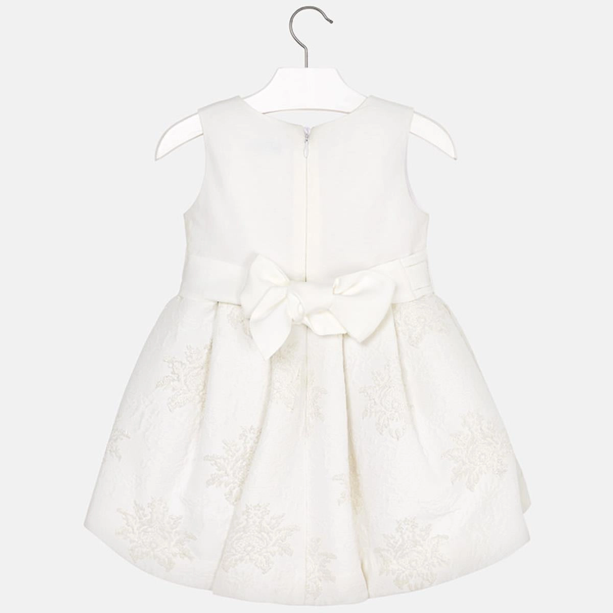 Mayoral 3913Kids Girl Formal Floral Sparkle Jacquard Dress Fuzzy