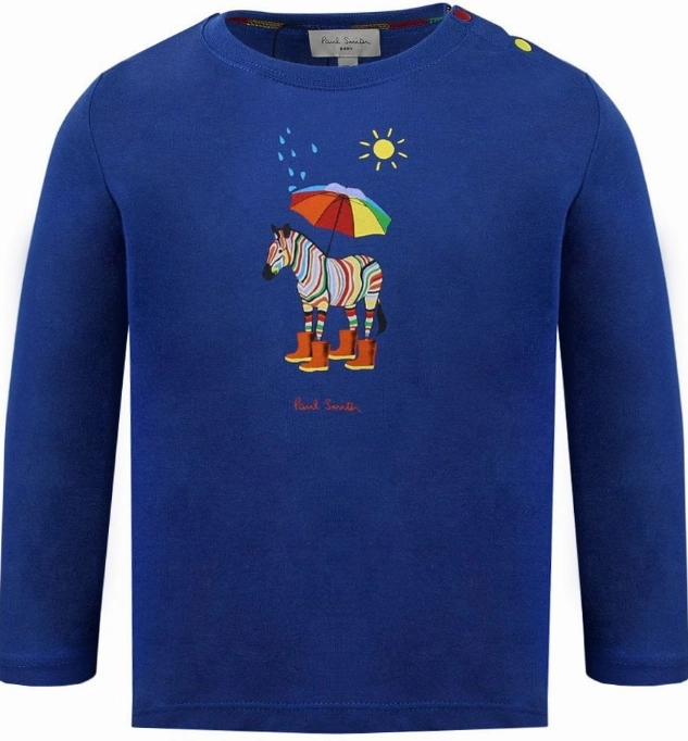 Paul Smith Junior Kids Umbrella Zebra Long Sleeve Tee Shirt Denim items for children Prince costumes for children