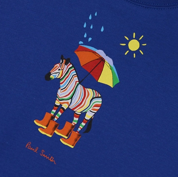 Paul Smith Junior Kids Umbrella Zebra Long Sleeve Tee Shirt Matt Gym clothes for children