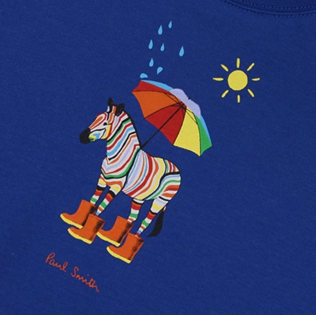 Paul Smith Junior Kids Umbrella Zebra Long Sleeve Tee Shirt Sparkly kids' wear Plain kids' clothes