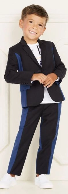 nylon Drip - dry Kenzo Kids Boy Black & Blue Suit Pants