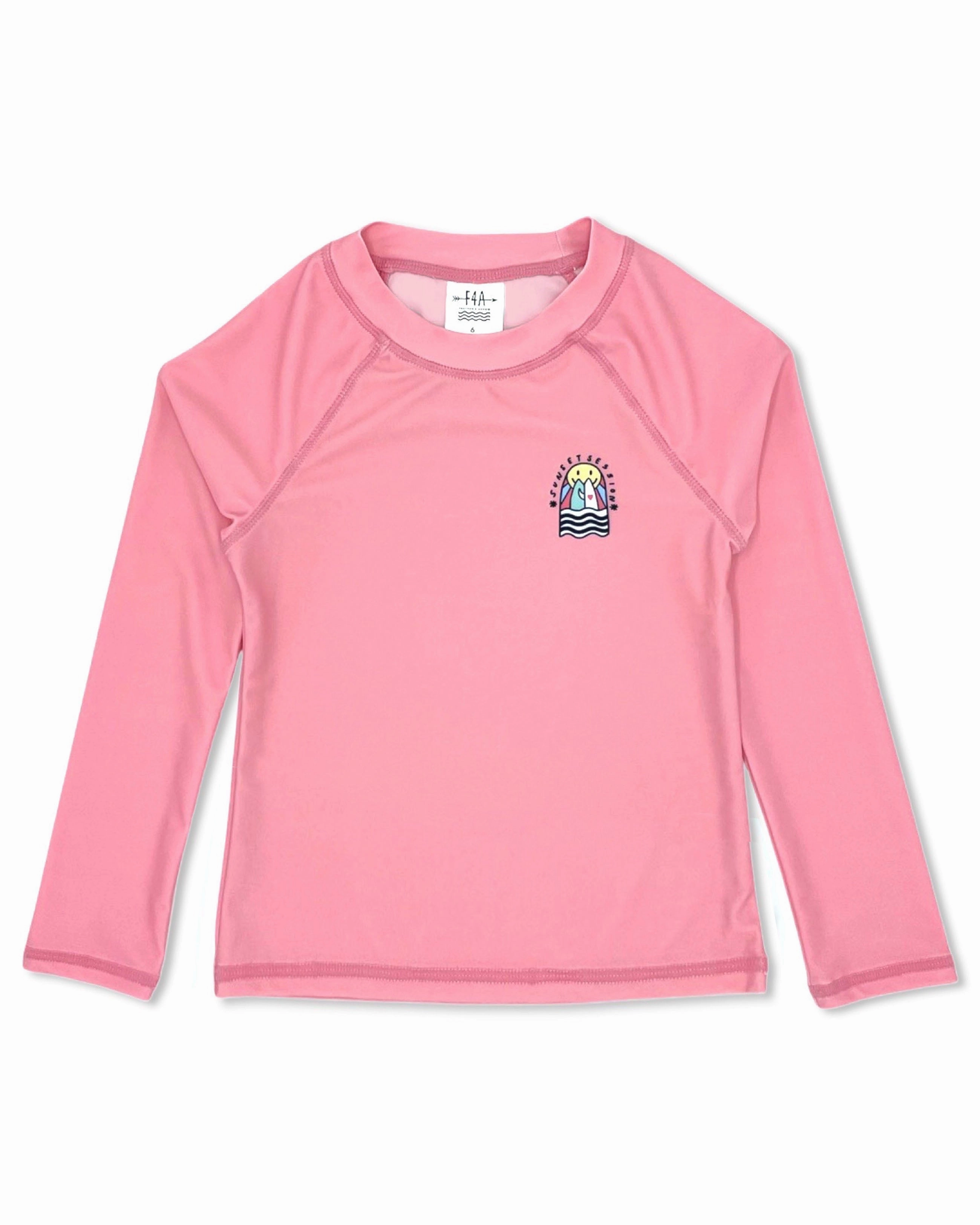 Sunset Session L/S Rash Top - Flamingo Pink Girls' fashion pieces