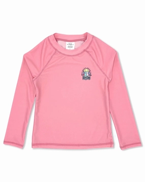 Sunset Session L/S Rash Top - Flamingo Pink Soft kids' fabrics