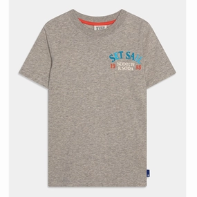 Silk Scotch & Soda Kids Conversion Artwork T-Shirt - Grey Melange - 6Y