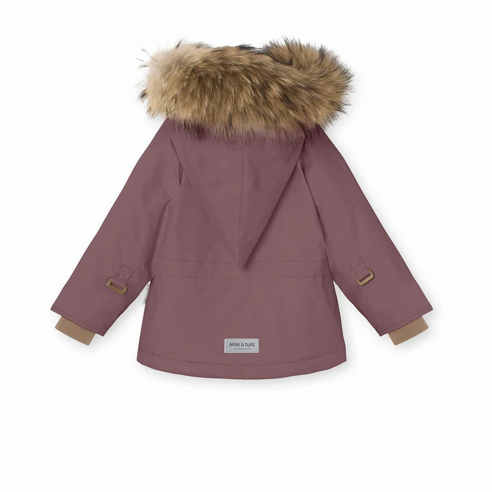 >MINI A TURE Kids WANG Winter Jacket w/ Fur Hat - Peppercorn Plum Washable kids' apparel Latest