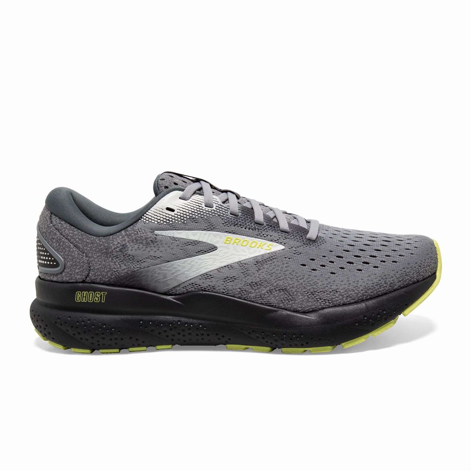 Brooks Ghost 16 Running Shoe (Men) - Primer/Grey/Lime Everyday Walking Comfort Fair Lane