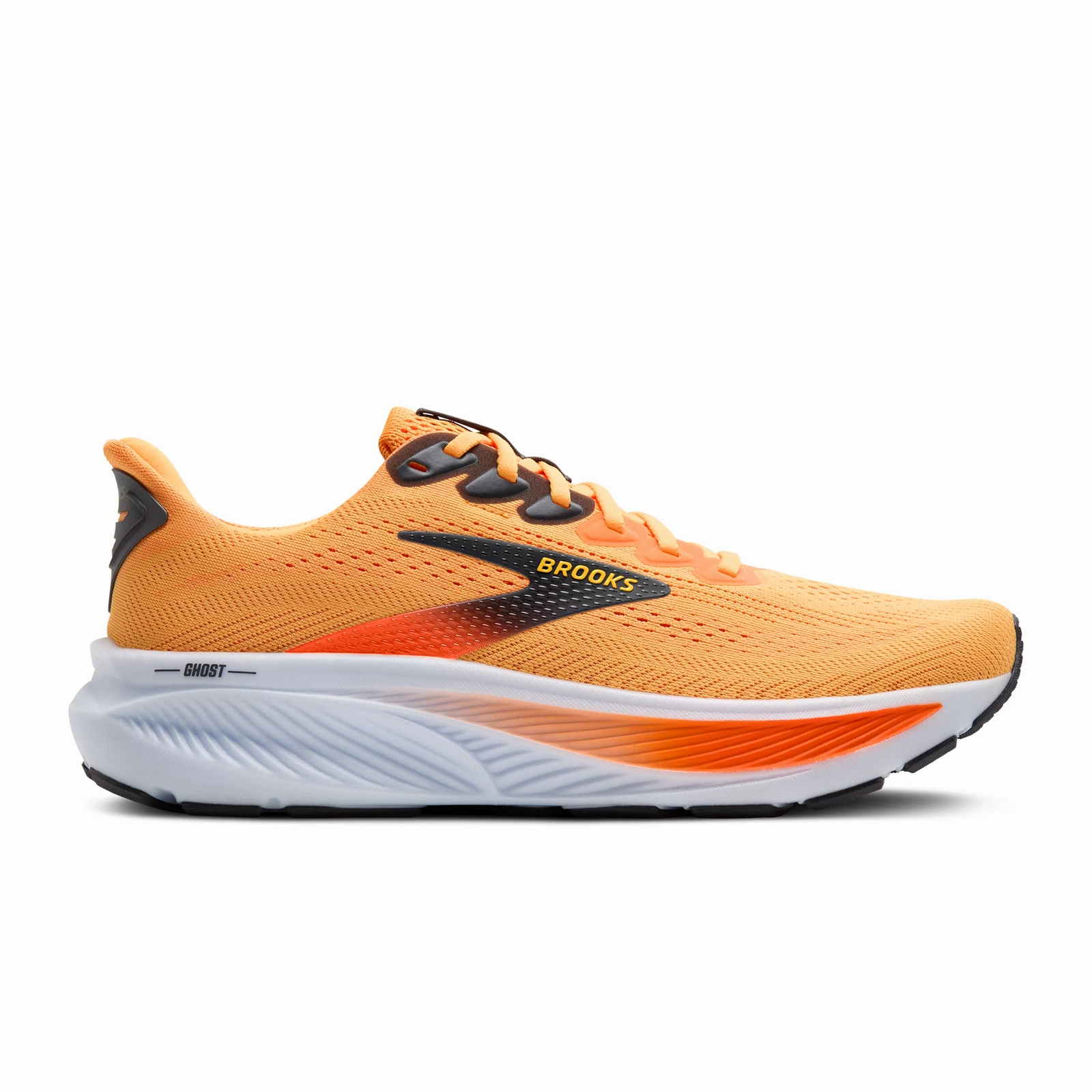 Brooks Ghost 17 Running Shoe (Men) - Blazing Orange/Yellow/Ebony Self Love Sole Neat