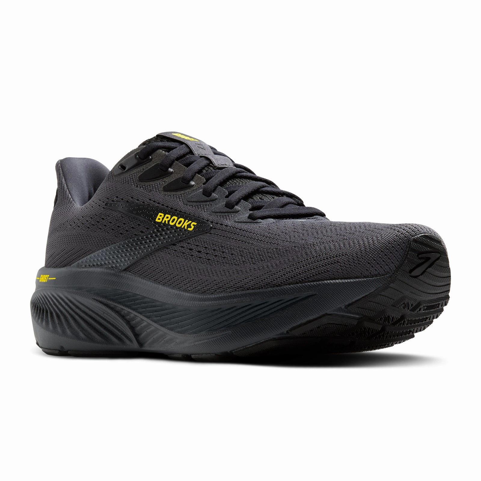 Brooks Ghost 17 Running Shoe (Men) - Ebony/Black/Yellow Quality craftsmanship